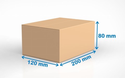 Karton klapowy 200x120x80mm 320g/m2 - 100 sztuk Karton klapowy 200x120x80mm 320g/m2 - 100 sztuk