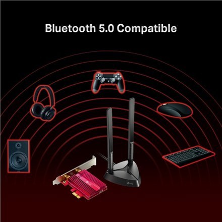TP-LINK | TX3000E | AX3000 Wi-Fi 6 Bluetooth 5.0 PCIe Adapter | 2.4GHz/5GHz | Antena typu 2xHigh-Gain External Antennas | 574+24 TP-LINK | TX3000E | AX3000 Wi-Fi 6 Bluetooth 5.0 PCIe Adapter | 2.4GHz/5GHz | Antena typu 2xHigh-Gain External Antennas | 574+24