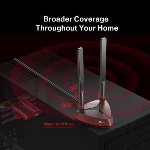 TP-LINK | TX3000E | AX3000 Wi-Fi 6 Bluetooth 5.0 PCIe Adapter | 2.4GHz/5GHz | Antena typu 2xHigh-Gain External Antennas | 574+24 TP-LINK | TX3000E | AX3000 Wi-Fi 6 Bluetooth 5.0 PCIe Adapter | 2.4GHz/5GHz | Antena typu 2xHigh-Gain External Antennas | 574+24