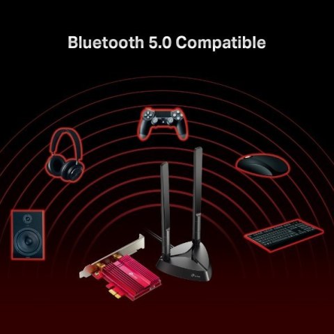 TP-LINK | TX3000E | AX3000 Wi-Fi 6 Bluetooth 5.0 PCIe Adapter | 2.4GHz/5GHz | Antena typu 2xHigh-Gain External Antennas | 574+24 TP-LINK | TX3000E | AX3000 Wi-Fi 6 Bluetooth 5.0 PCIe Adapter | 2.4GHz/5GHz | Antena typu 2xHigh-Gain External Antennas | 574+24
