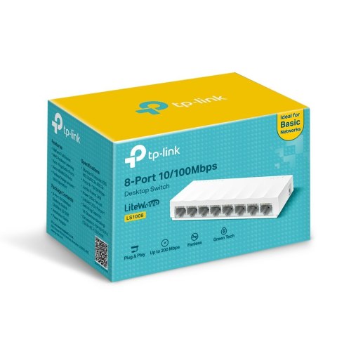 TP-Link LiteWave LS1008 - przełącznik - 8 portów - niezarządzalny TP-Link LiteWave LS1008 - przełącznik - 8 portów - niezarządzalny