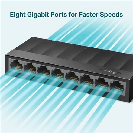 TP-Link LiteWave LS1008G - przełącznik - 8 portów - niezarządzalny TP-Link LiteWave LS1008G - przełącznik - 8 portów - niezarządzalny