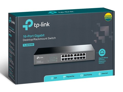 TP-Link TL-SG1016D 16-portowy gigabitowy przełącznik - 16 portów - niezarządzalny TP-Link TL-SG1016D 16-portowy gigabitowy przełącznik - 16 portów - niezarządzalny