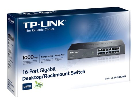 TP-Link TL-SG1016D 16-portowy gigabitowy przełącznik - 16 portów - niezarządzalny TP-Link TL-SG1016D 16-portowy gigabitowy przełącznik - 16 portów - niezarządzalny