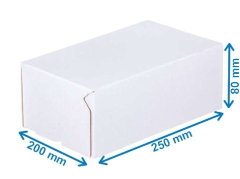 Karton Fasonowy 250x200x80mm BIAŁY-BRĄZOWY 3W E 350g/m2 - 100 sztuk Karton Fasonowy 250x200x80mm BIAŁY-BRĄZOWY 3W E 350g/m2 - 100 sztuk