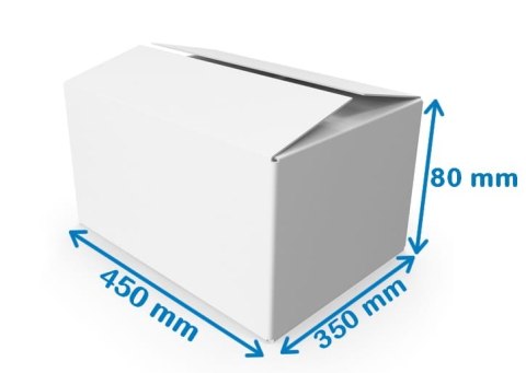 Karton klapowy 450x350x80mm BIAŁY-BRĄZOWY 365g - 100 sztuk Karton klapowy 450x350x80mm BIAŁY-BRĄZOWY 365g - 100 sztuk