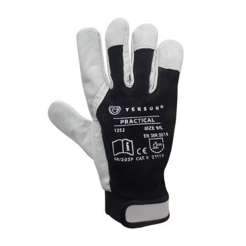 Rękawice Ochronne Tekson Practical 1252 Skóra Kozia Z Rzepem - 12 Par (10 - XL) Rękawice Ochronne Tekson Practical 1252 Skóra Kozia Z Rzepem - 12 Par (10 - XL)