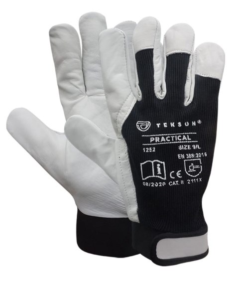 Rękawice Ochronne Tekson Practical 1252 Skóra Kozia Z Rzepem - 12 Par (10 - XL) Rękawice Ochronne Tekson Practical 1252 Skóra Kozia Z Rzepem - 12 Par (10 - XL)