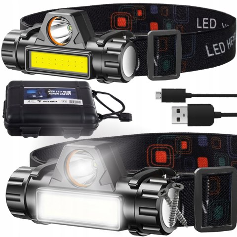 Latarka czołowa LED USB L18371 Latarka czołowa LED USB L18371