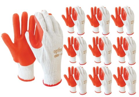 Rękawice Brukarskie / biało-pomarańczowe / Rozmiar: 10 - XL / OX-ORANGINA - 10 Par Rękawice Brukarskie / biało-pomarańczowe / Rozmiar: 10 - XL / OX-ORANGINA - 10 Par