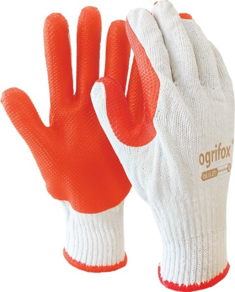Rękawice Brukarskie / biało-pomarańczowe / Rozmiar: 10 - XL / OX-ORANGINA - 10 Par Rękawice Brukarskie / biało-pomarańczowe / Rozmiar: 10 - XL / OX-ORANGINA - 10 Par