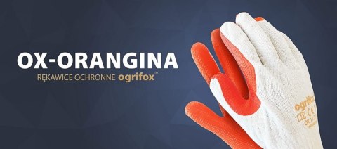 Rękawice Brukarskie / biało-pomarańczowe / Rozmiar: 10 - XL / OX-ORANGINA - 10 Par Rękawice Brukarskie / biało-pomarańczowe / Rozmiar: 10 - XL / OX-ORANGINA - 10 Par