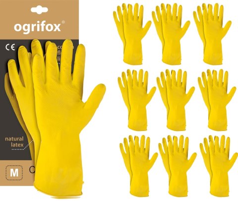 Rękawice ochronne gumowe flokowane / Żółte / OX-FLOX - 10 Par (7 - S) Rękawice ochronne gumowe flokowane / Żółte / OX-FLOX - 10 Par (7 - S)