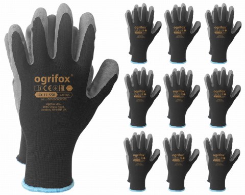 Rękawice robocze / Czarne / OX-LATEKS_BS - 100 Par (10 - XL) Rękawice robocze / Czarne / OX-LATEKS_BS - 100 Par (10 - XL)