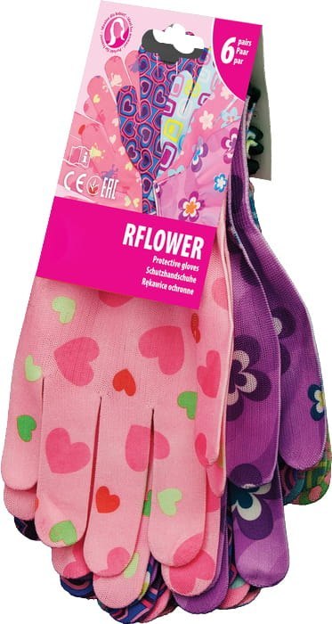 Rękawice ogrodowe / Kolorowe / RFLOWER - 6 Par (8 - M) Rękawice ogrodowe / Kolorowe / RFLOWER - 6 Par (8 - M)