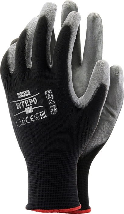 Rękawice robocze / czarno-szare / RTEPO_BS - 120 Par (10 - XL) Rękawice robocze / czarno-szare / RTEPO_BS - 120 Par (10 - XL)