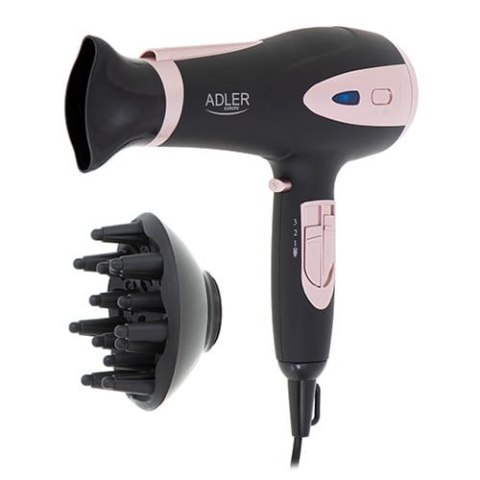 Suszarka Do Włosów Czarna 2200W ION + dyfuzor ADLER AD 2248b Suszarka Do Włosów Czarna 2200W ION + dyfuzor ADLER AD 2248b