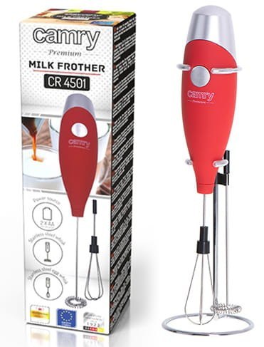 Spieniacz Do Mleka Z Mieszadłem I Stojakiem CAMRY CR 4501 red Spieniacz Do Mleka Z Mieszadłem I Stojakiem CAMRY CR 4501 red