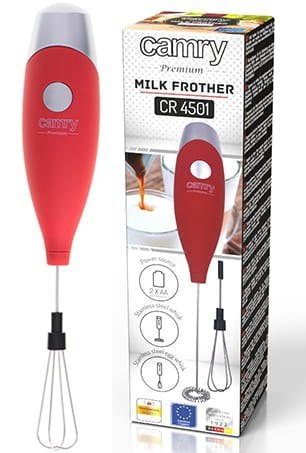 Spieniacz Do Mleka Z Mieszadłem I Stojakiem CAMRY CR 4501 red Spieniacz Do Mleka Z Mieszadłem I Stojakiem CAMRY CR 4501 red