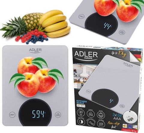 Waga Kuchenna - do 10kg - LED ADLER AD 3173 silver Waga Kuchenna - do 10kg - LED ADLER AD 3173 silver