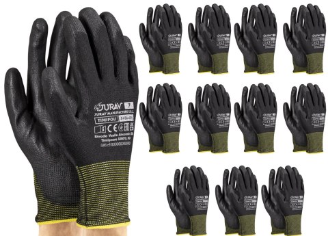 Rękawice Robocze Czarne J-TIMIPOLI_BB - 12 Par (10 - XL) Rękawice Robocze Czarne J-TIMIPOLI_BB - 12 Par (10 - XL)
