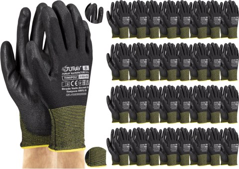 Rękawice Robocze Czarne J-TIMIPOLI_BB - 120 Par (9 - L) Rękawice Robocze Czarne J-TIMIPOLI_BB - 120 Par (9 - L)