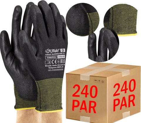 Rękawice Robocze Czarne J-TIMIPOLI_BB - 240 Par (9 - L) Rękawice Robocze Czarne J-TIMIPOLI_BB - 240 Par (9 - L)
