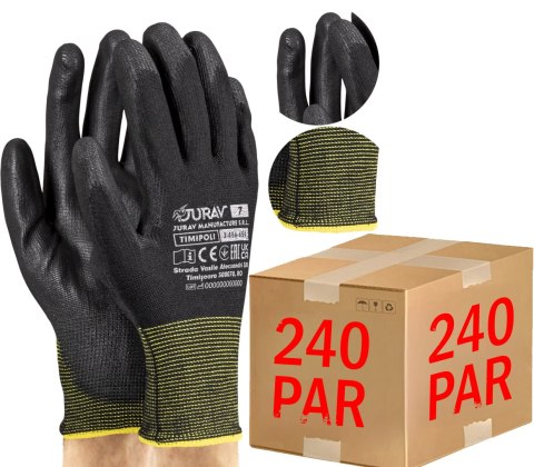 Rękawice Robocze Czarne J-TIMIPOLI_BB - 240 Par (9 - L) Rękawice Robocze Czarne J-TIMIPOLI_BB - 240 Par (9 - L)