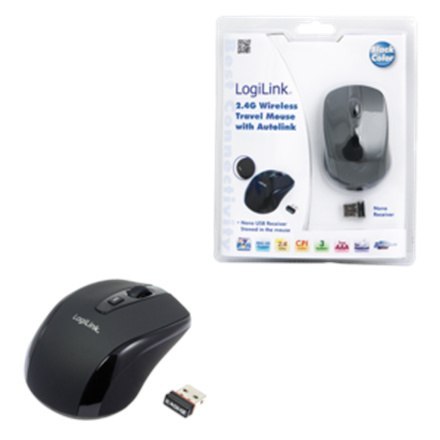 Logilink | Maus optisch Funk 2.4 GHz | 2.4GH bezprzewodowa mini mysz z autolink | bezprzewodowa | czarna Logilink | Maus optisch Funk 2.4 GHz | 2.4GH bezprzewodowa mini mysz z autolink | bezprzewodowa | czarna