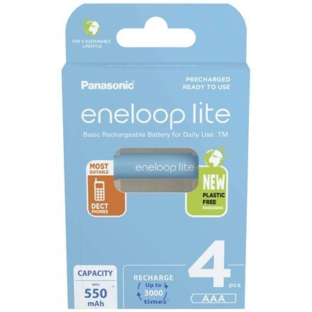 Panasonic | AAA | 550 mAh | 4 sztuki | ENELOOP Lite BK-4LCCE/4BE Panasonic | AAA | 550 mAh | 4 sztuki | ENELOOP Lite BK-4LCCE/4BE