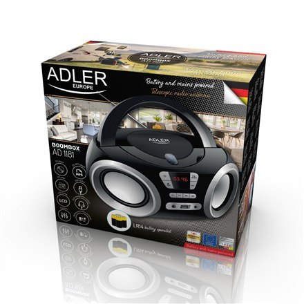 Adler | AD 1181 | CD Boombox | Głośniki | Łączność USB Adler | AD 1181 | CD Boombox | Głośniki | Łączność USB
