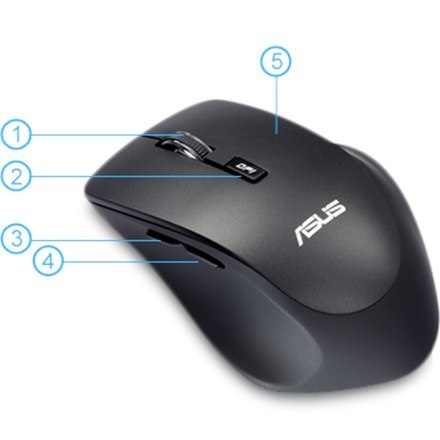 Asus | WT425 | Bezprzewodowa mysz optyczna | bezprzewodowa | czarna, grafitowa Asus | WT425 | Bezprzewodowa mysz optyczna | bezprzewodowa | czarna, grafitowa