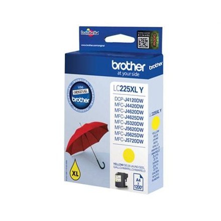 Brother | 225XLY | Żółty | Wkład atramentowy | 1200 stron Brother | 225XLY | Żółty | Wkład atramentowy | 1200 stron