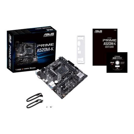 Asus | PRIME A520M-K | Gniazdo procesora Socket AM4 | Typ chipsetu AMD A520 | Obsługiwana technologia pamięci RAM DDR4 SDRAM Asus | PRIME A520M-K | Gniazdo procesora Socket AM4 | Typ chipsetu AMD A520 | Obsługiwana technologia pamięci RAM DDR4 SDRAM
