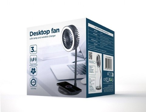 Gembird | TA-WPC10-LEDFAN-01 Wentylator biurkowy z lampą i ładowarką bezprzewodową | N/A | Telefon lub tablet z wbudowanym ładow Gembird | TA-WPC10-LEDFAN-01 Wentylator biurkowy z lampą i ładowarką bezprzewodową | N/A | Telefon lub tablet z wbudowanym ładow