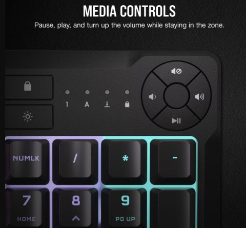 Corsair K55 CORE RGB | Klawiatura dla graczy | Przewodowa | NA | Czarna | USB 2.0 Typ-A