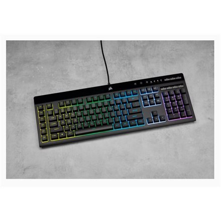 Corsair | Rubber Dome | K55 RGB PRO | Gaming Keyboard | Gaming Keyboard | RGB LED light | US | Wired | Black Corsair | Rubber Dome | K55 RGB PRO | Gaming Keyboard | Gaming Keyboard | RGB LED light | US | Wired | Black
