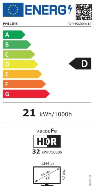 Philips 32PHS6009/12 | 32 | Smart TV | Titan | LED HD | Czarny
