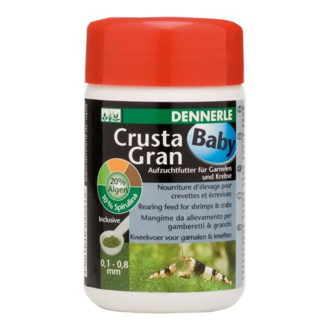 DENNERLE СrustaGran Baby granulowany pokarm podstawowy dla młodych krewetek i małych raków, 100 ml. Wielkość granulatu 0,1 - 0,8 DENNERLE DENNERLE СrustaGran Baby granulowany pokarm podstawowy dla młodych krewetek i małych raków, 100 ml. Wielkość granulatu 0,1 - 0,8 DENNERLE