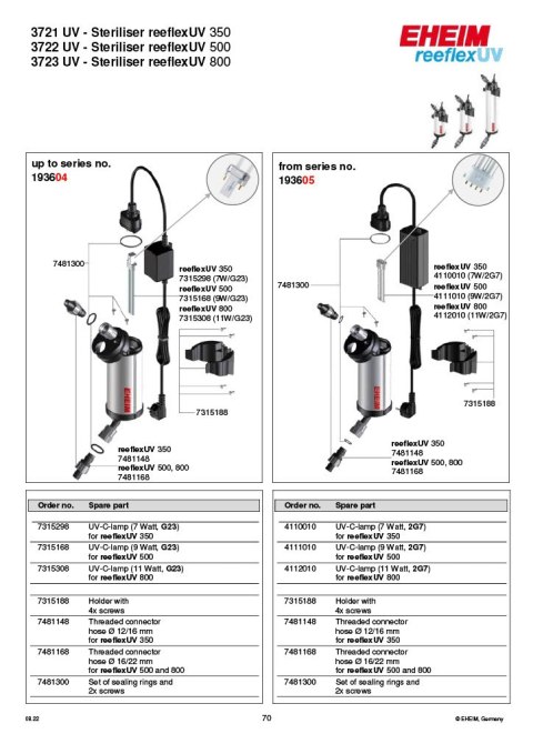 EHEIM sterylizator reeflexUV 350 (3721210) EHEIM