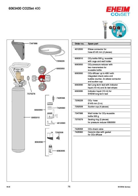 EHEIM zestaw CO2 SET400 (6063400) EHEIM EHEIM zestaw CO2 SET400 (6063400) EHEIM