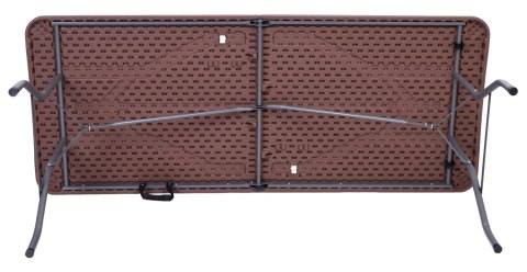 Stół cateringowy RATTAN składany w walizkę 180 cm brązowy