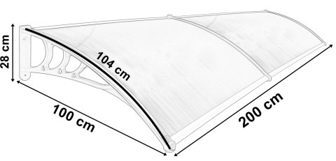 Daszek plastikowy MAKO DUO 100x200cm brązowy