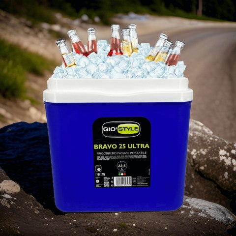 Lodówka turystyczna 22,5L KAMAI BRAVO na wkłady mrożące, niebieska z błękitną pokrywą i uchwytem Lodówka turystyczna 22,5L KAMAI BRAVO na wkłady mrożące, niebieska z błękitną pokrywą i uchwytem