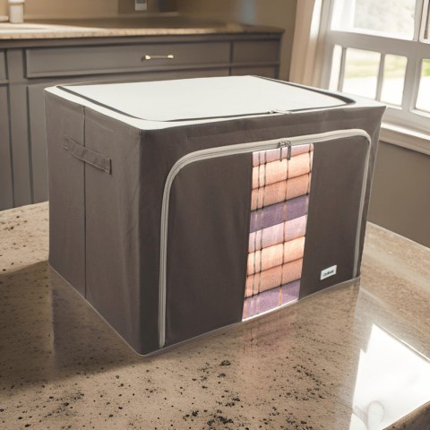 Brązowy organizer Kamai Gio Style z utwardzonymi ściankami, bocznymi uchwytami i okienkiem, pojemność 100L Brązowy organizer Kamai Gio Style z utwardzonymi ściankami, bocznymi uchwytami i okienkiem, pojemność 100L