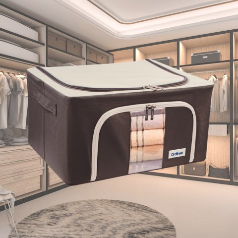 Brązowy organizer Kamai Gio Style z utwardzonymi ściankami, bocznymi uchwytami i okienkiem, pojemność 24L Brązowy organizer Kamai Gio Style z utwardzonymi ściankami, bocznymi uchwytami i okienkiem, pojemność 24L
