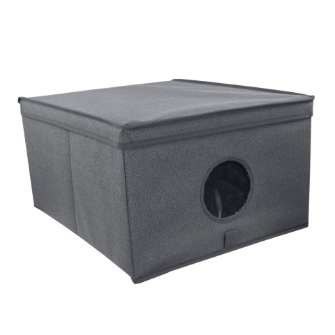 GREY szary organizer do szafy z pokrywą oraz oknem 50x40x25cm GREY szary organizer do szafy z pokrywą oraz oknem 50x40x25cm