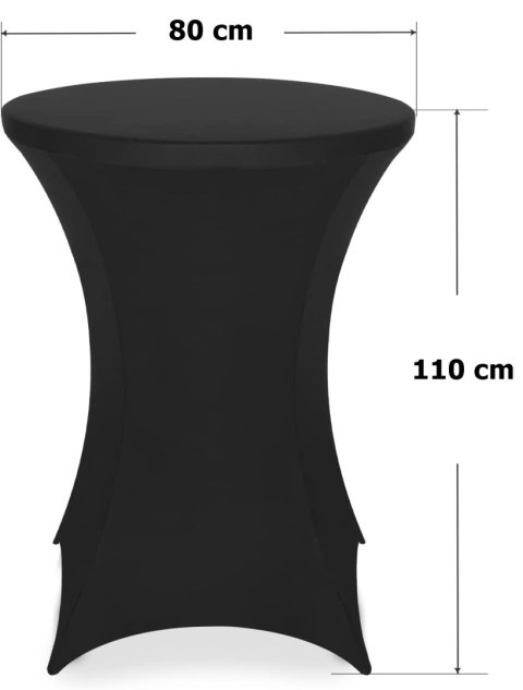 Pokrowiec na stolik koktajlowy czarny 80 cm Pokrowiec na stolik koktajlowy czarny 80 cm