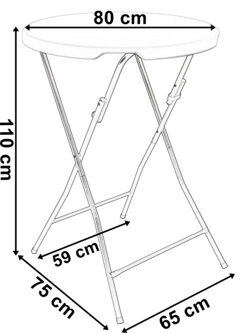 Stolik cateringowy składany GALA 80 cm biały Stolik cateringowy składany GALA 80 cm biały