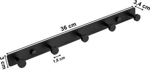 Wieszak metalowy loftowy Tanger czarny Wieszak metalowy loftowy Tanger czarny